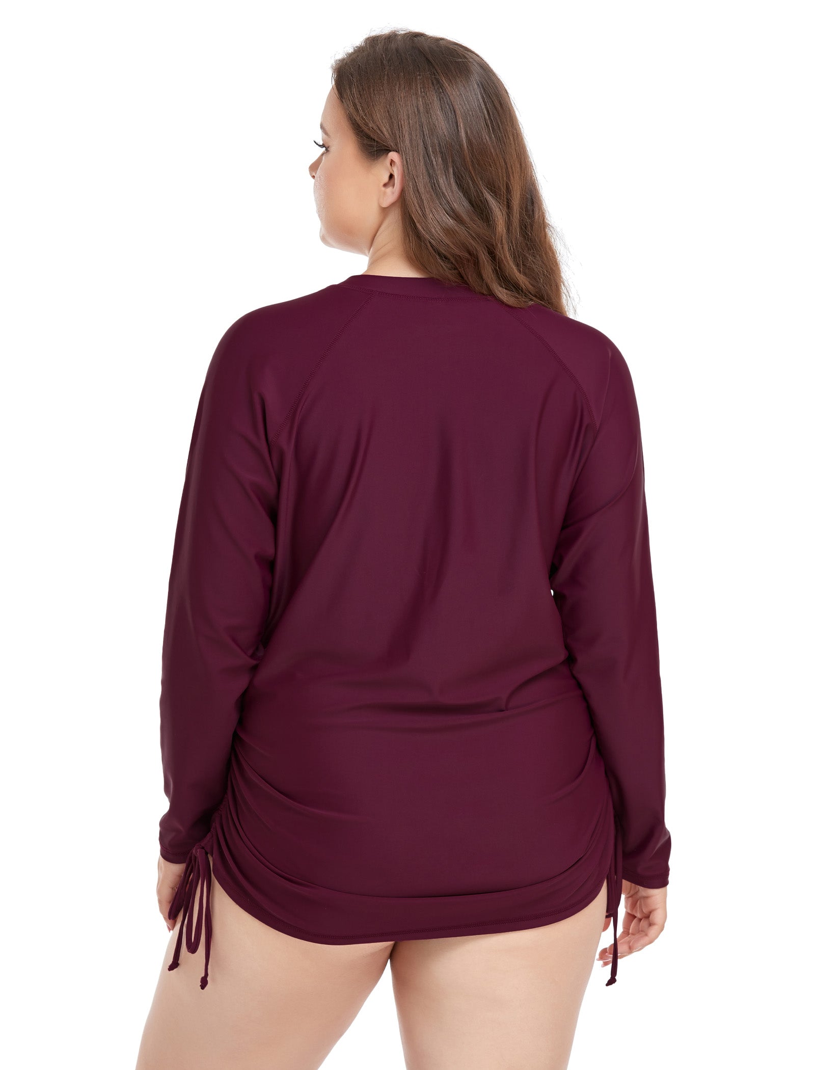 Halcurt Women Plus Size Long Sleeve Rash Guard Swimsuit Top