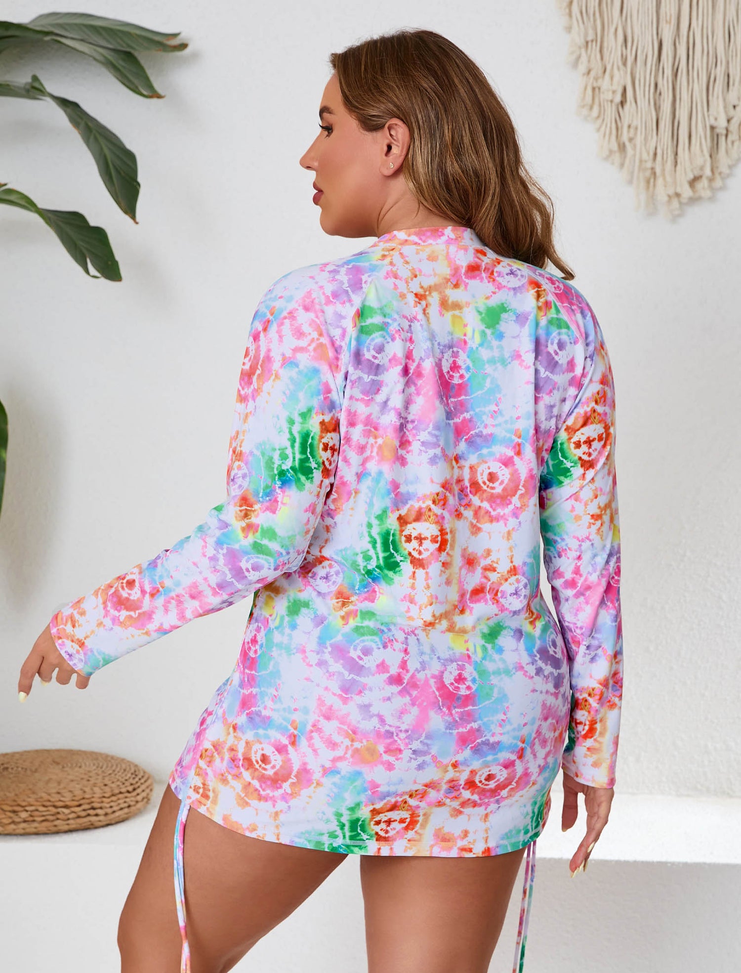 Halcurt Women Plus Size Long Sleeve Rash Guard Swimsuit Top