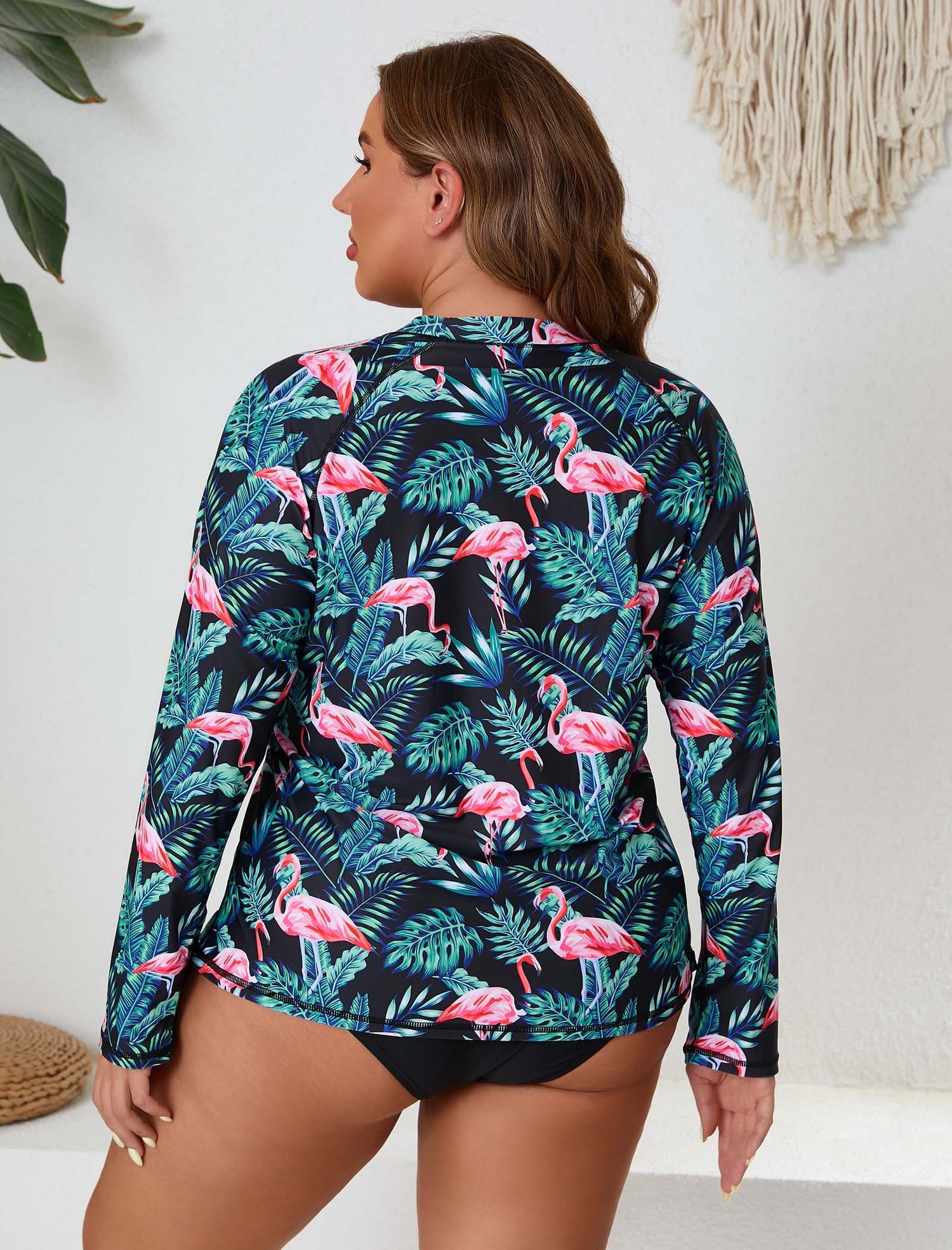 Halcurt Women Plus Size Long Sleeve Rash Guard Swimsuit Top