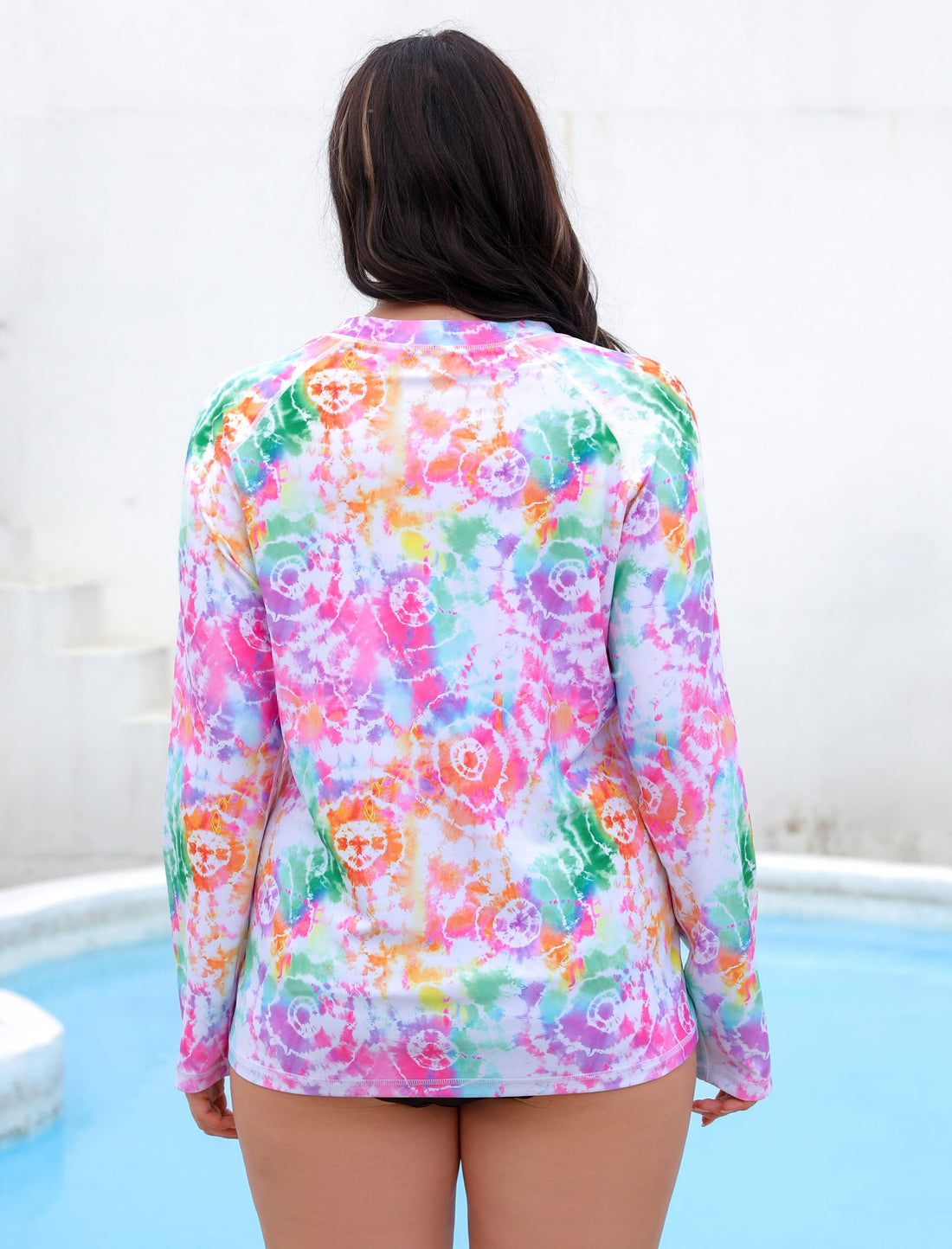 Halcurt Women Plus Size Long Sleeve Rash Guard Swimsuit Top