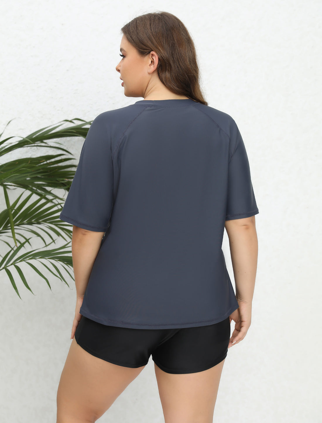 Comfort Meets Curve Plus Size Two Piece Rash Guard Sets with Shorts