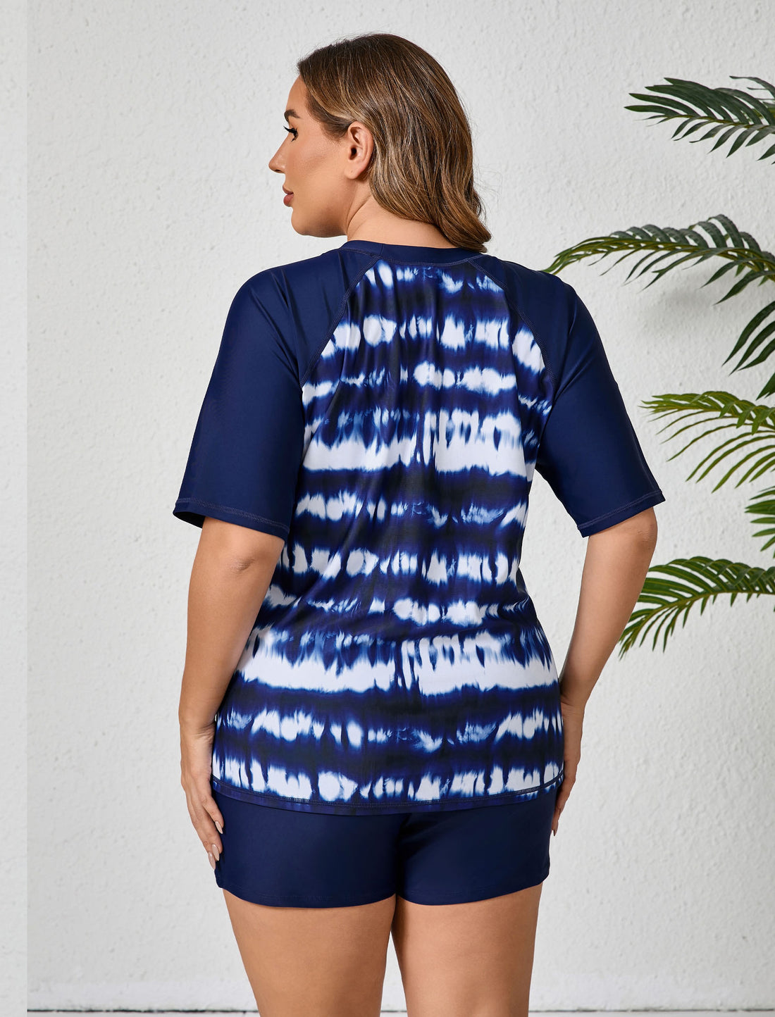 Comfort Meets Curve Plus Size Two Piece Rash Guard Sets with Shorts