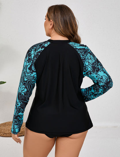 Halcurt Women Plus Size Rash Guard Swimwear