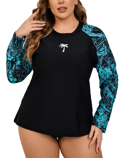 Halcurt Women Plus Size Rash Guard Swimwear