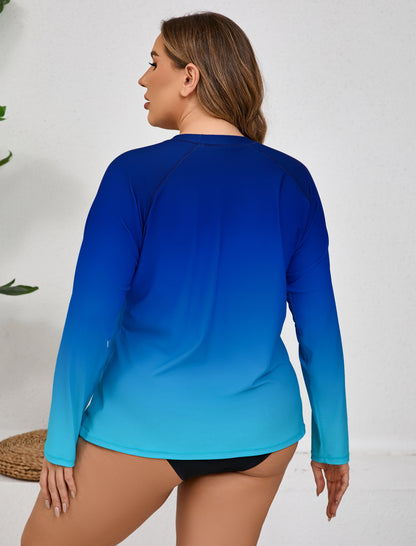Halcurt Women Plus Size Rash Guard Swimwear
