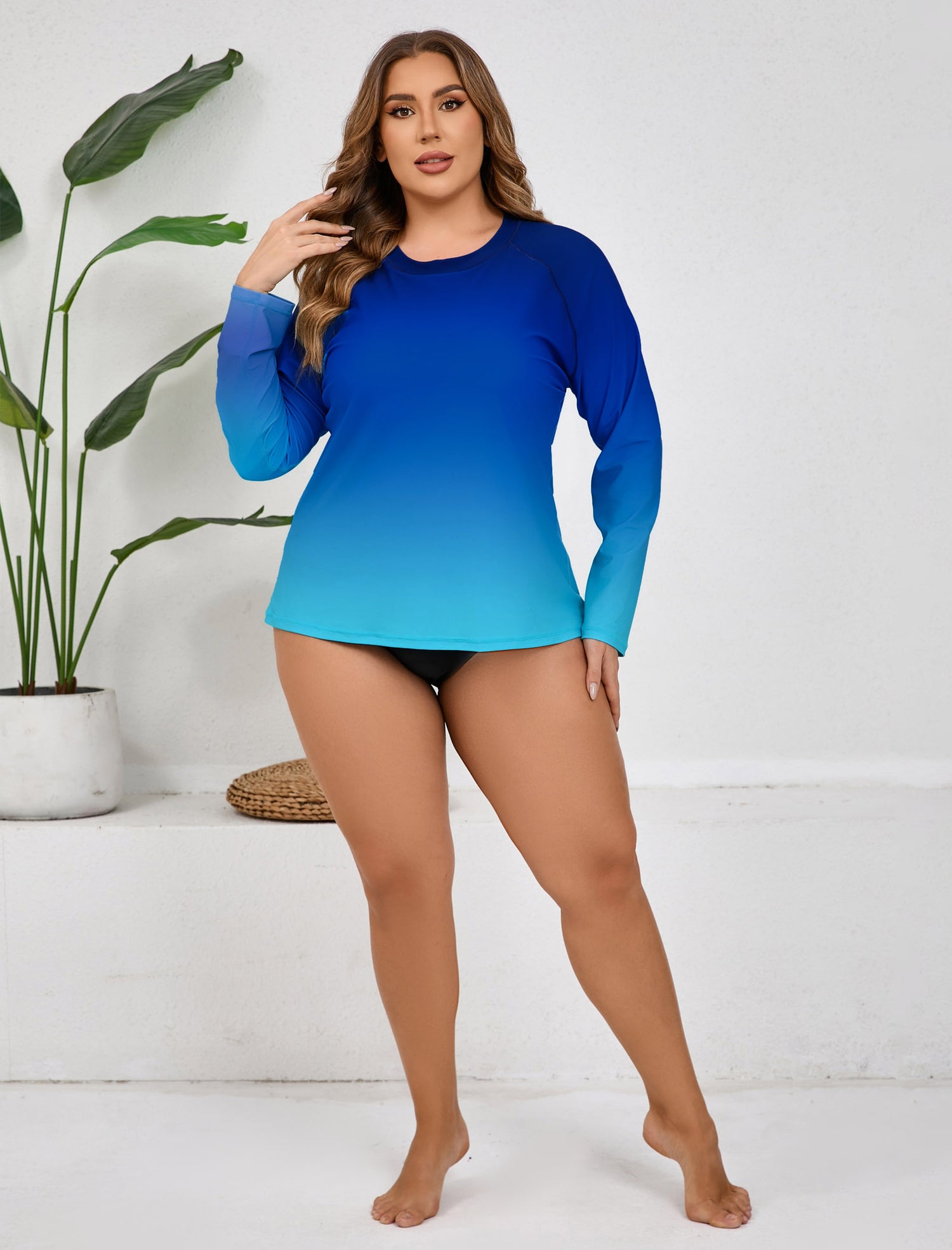 Halcurt Women Plus Size Rash Guard Swimwear