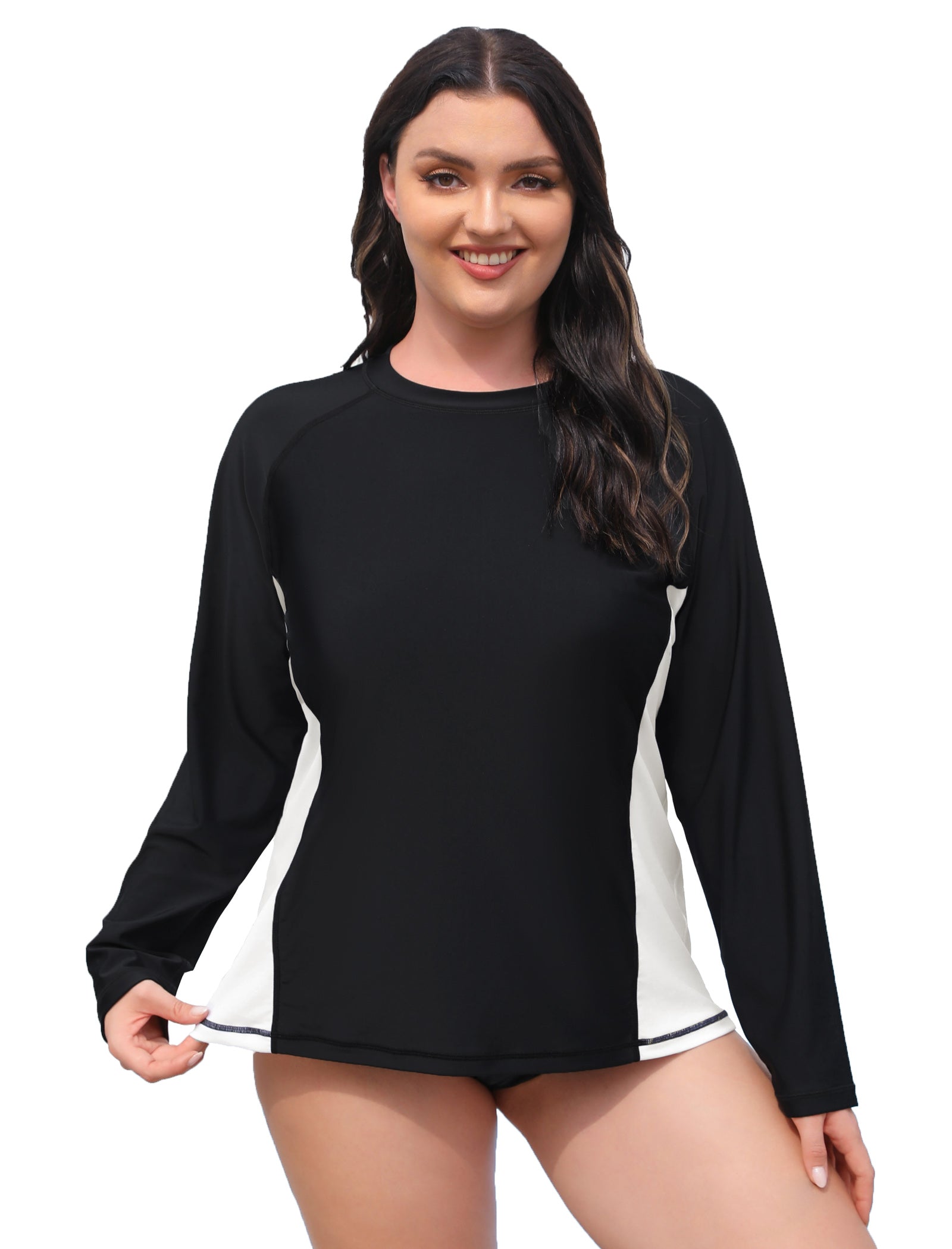 Halcurt Women Plus Size Rash Guard Swimwear