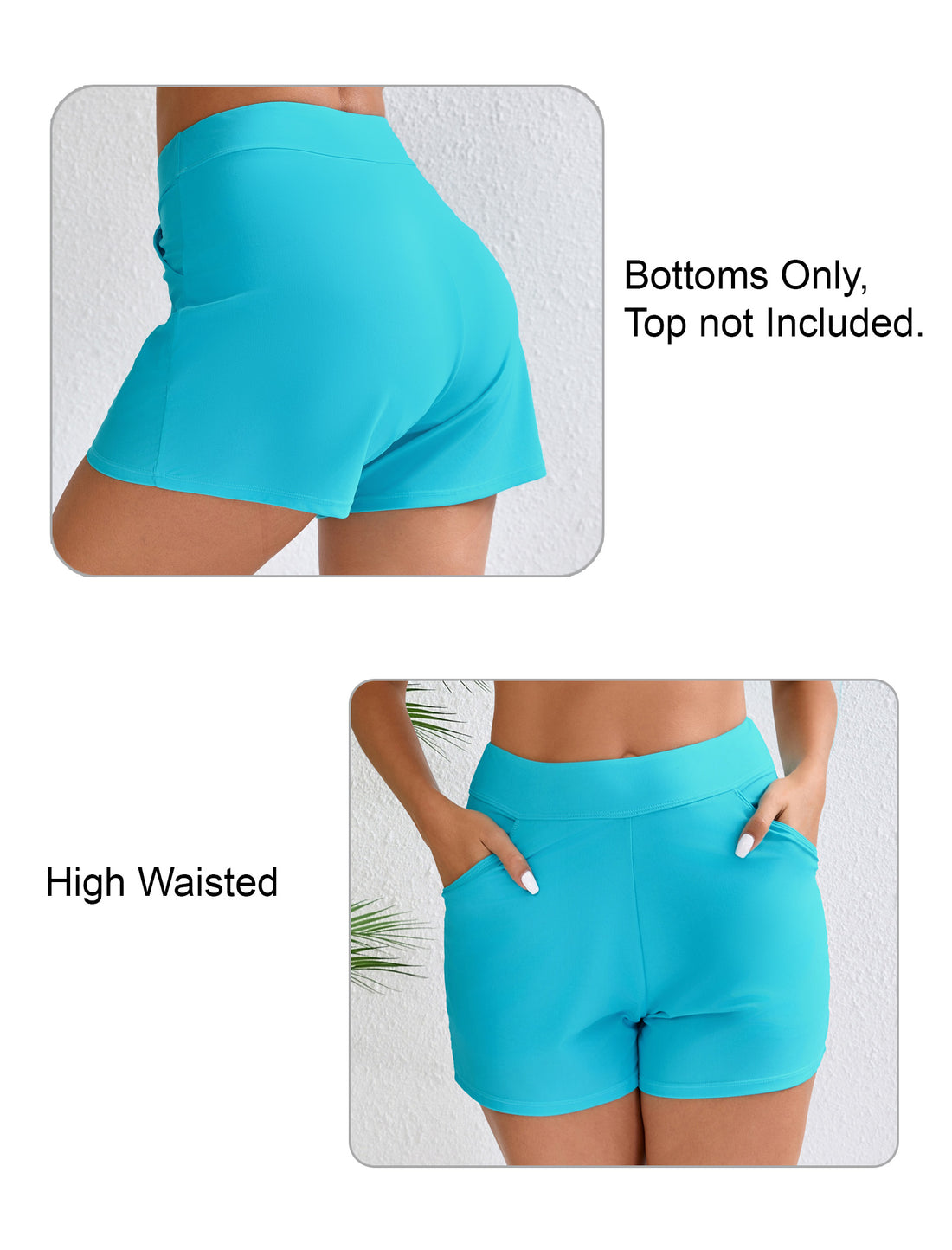 Short de bain taille haute 3 pouces pour femme Halcurt