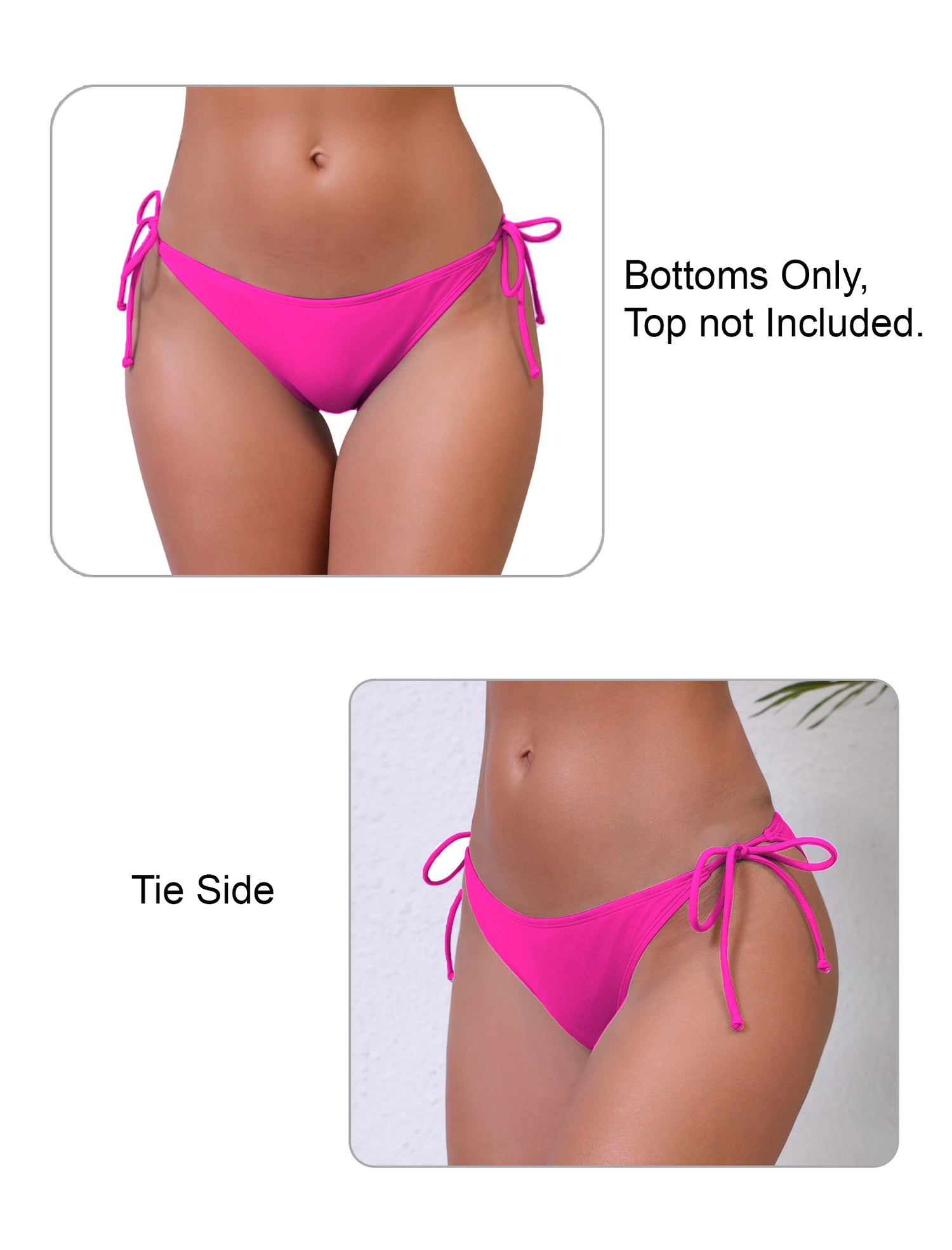 Halcurt Damen Bikinihose mit niedrigem Bund und seitlichen Bindebändern