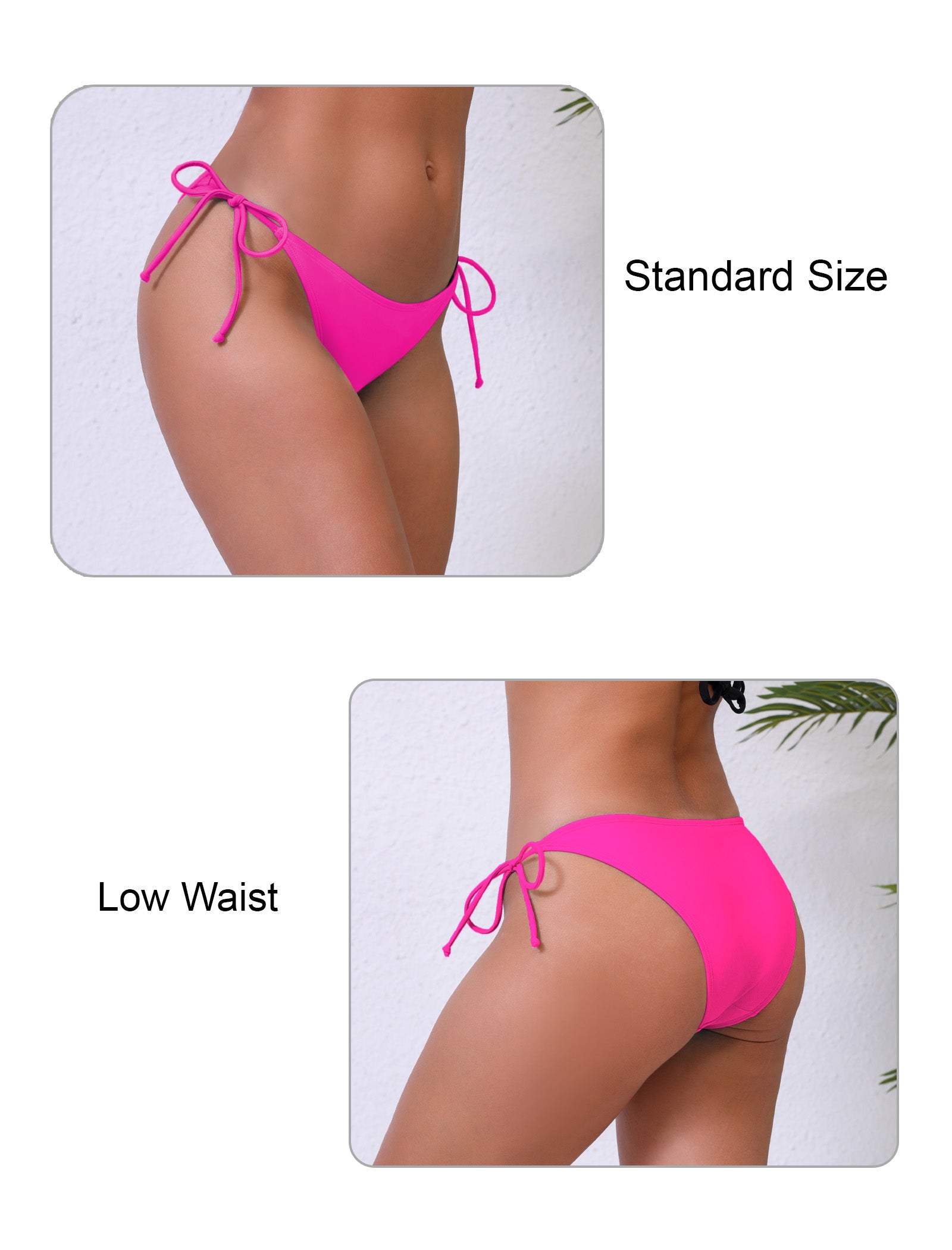 Halcurt Damen Bikinihose mit niedrigem Bund und seitlichen Bindebändern