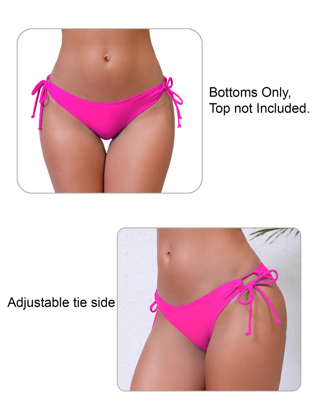 Halcurt Damen Bikinihose mit niedrigem Bund und verstellbaren Seitenbändern