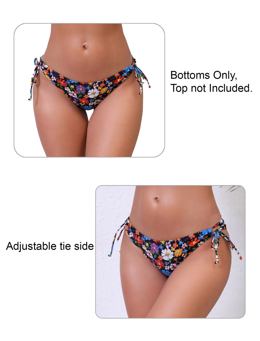 Sunlit Shore Tie String Low Waisted Bikini Swim Bottoms Only