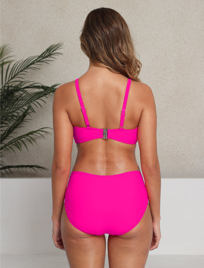 Art of Coast Twist Front Two Piece Bikini Sets with Ruched Bottoms