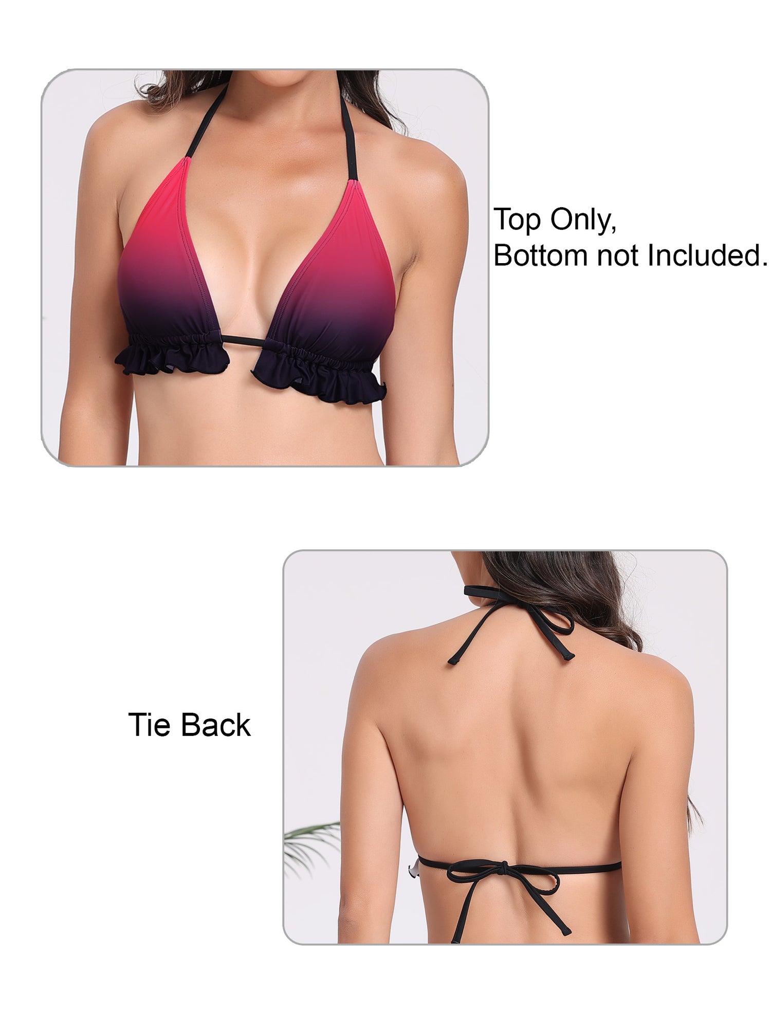 Sea Soul Tie String Bikini Top with Removable Bra