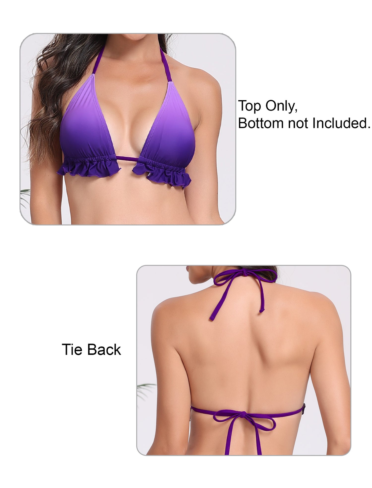Sea Soul Tie String Bikini Top with Removable Bra