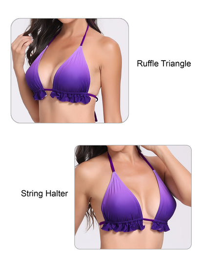 Sea Soul Tie String Bikini Top with Removable Bra