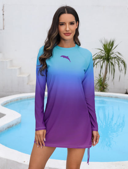 Halcurt Women Rash Guard Long Sleeve Swim Top