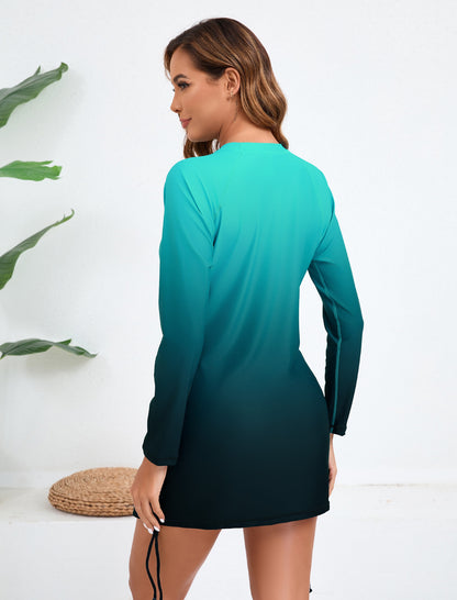 Halcurt Women Rash Guard Long Sleeve Swim Top