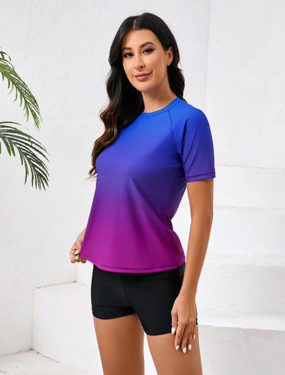 Halcurt Women Short Sleeve Two Piece Rash Guard