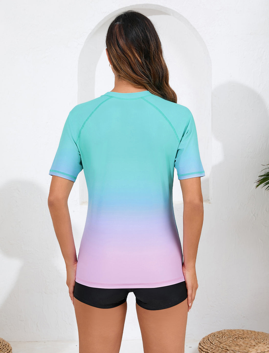 Halcurt Women Short Sleeve Two Piece Rash Guard