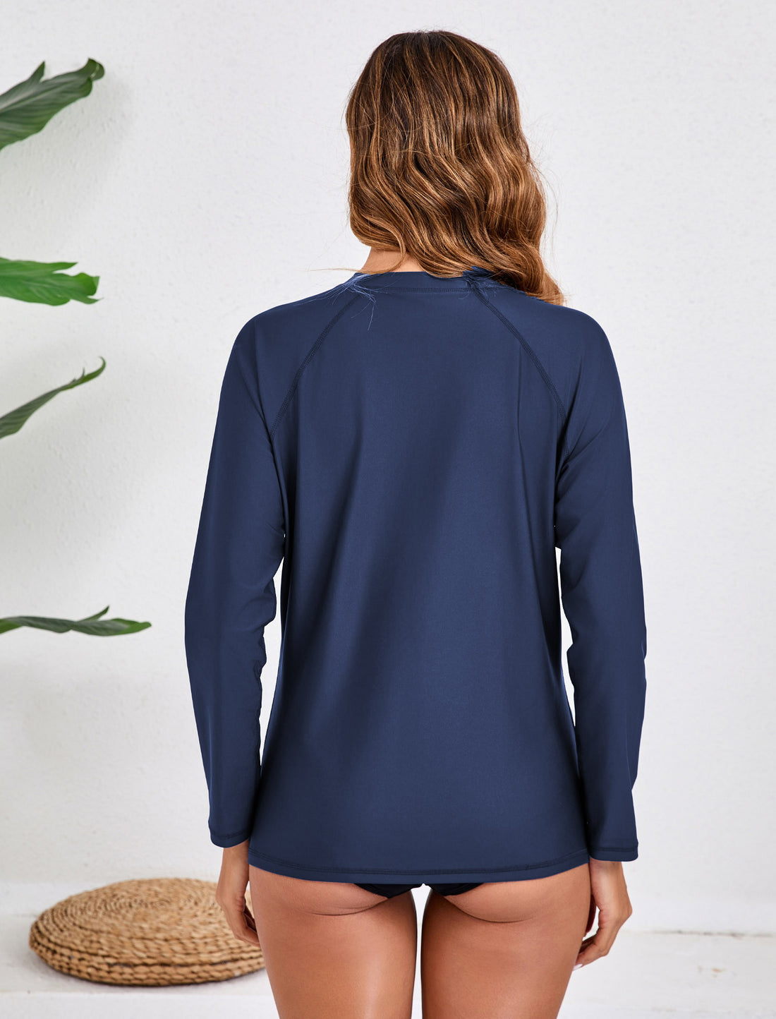 Haut de maillot de bain anti-UV à manches longues et fermeture éclair intégrale pour femme Halcurt