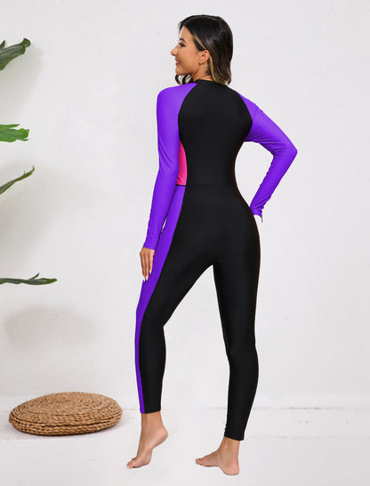 Adventure Base Layer Full Body One Piece Rash Guard with Built in Bra