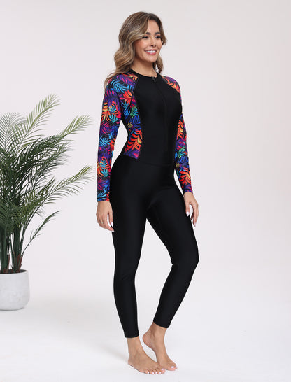 Adventure Base Layer Full Body One Piece Rash Guard with Built in Bra