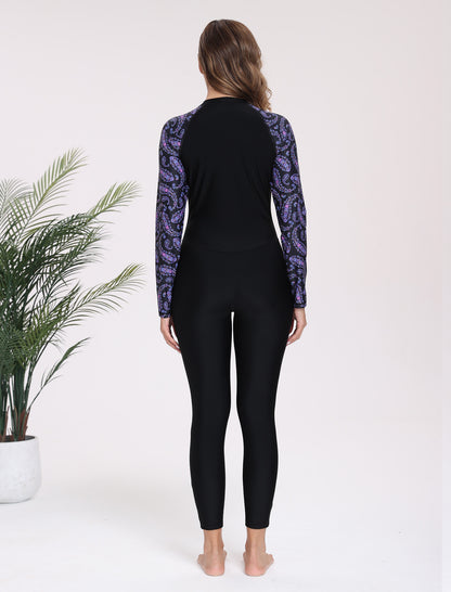 Adventure Base Layer Full Body One Piece Rash Guard with Built in Bra