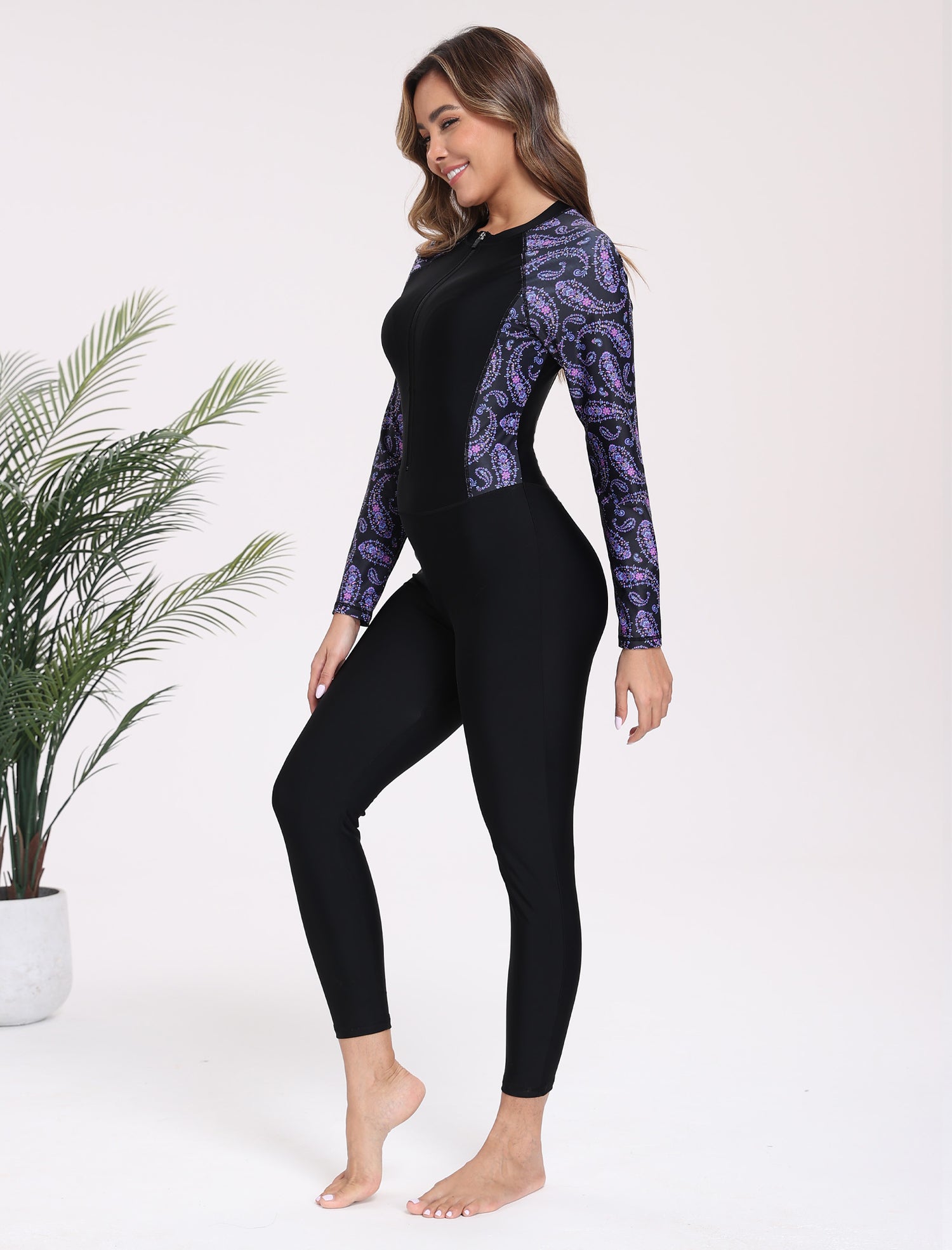 Adventure Base Layer Full Body One Piece Rash Guard with Built in Bra