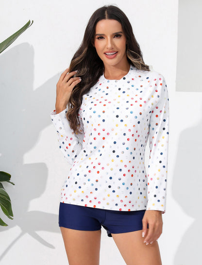 Long Days in the Sun Two Piece Rash Guard Sets with Built in Bra