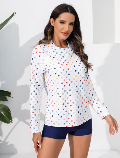 Long Days in the Sun Two Piece Rash Guard Sets with Built in Bra