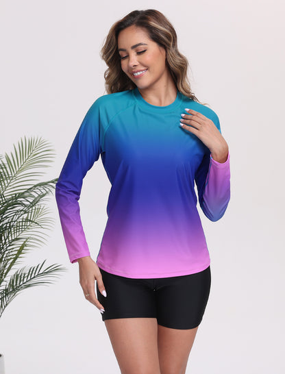 Effortless Protection Long Sleeve Two Piece Rash Guard Sets with 5 Inseam Boardshorts