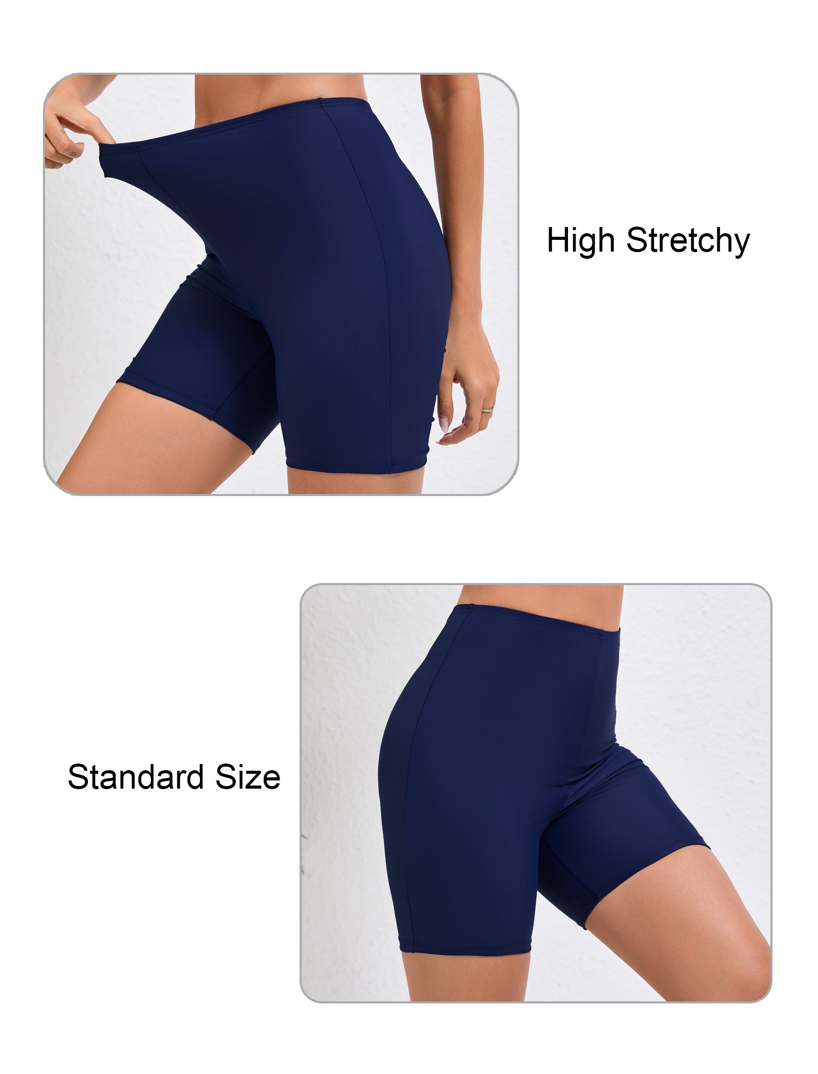 5" High Waisted Boyshort Swim Board Shorts (Available in Plus)