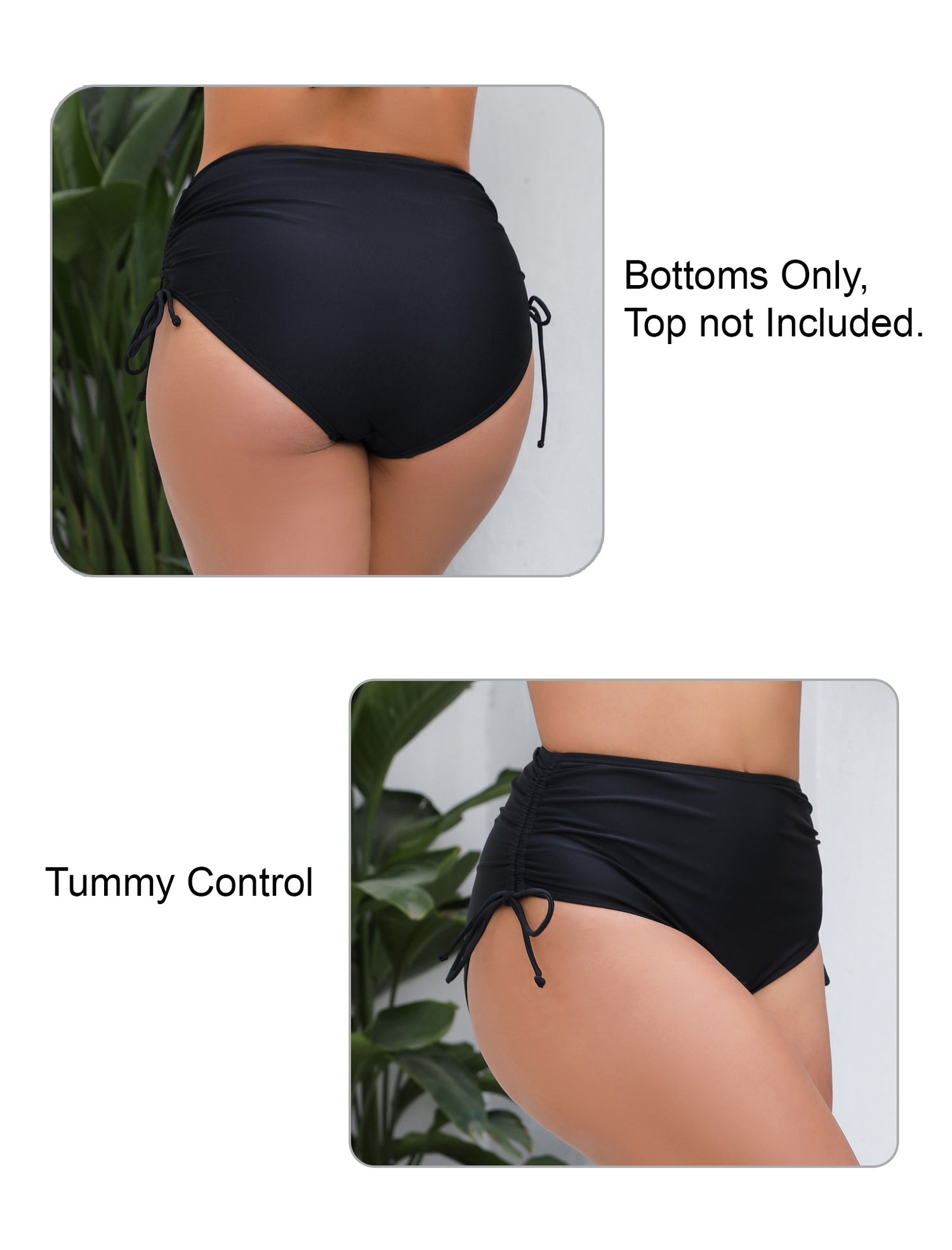 Seamless Days Tummy Control Adjustable Drawstring Swim Bottoms