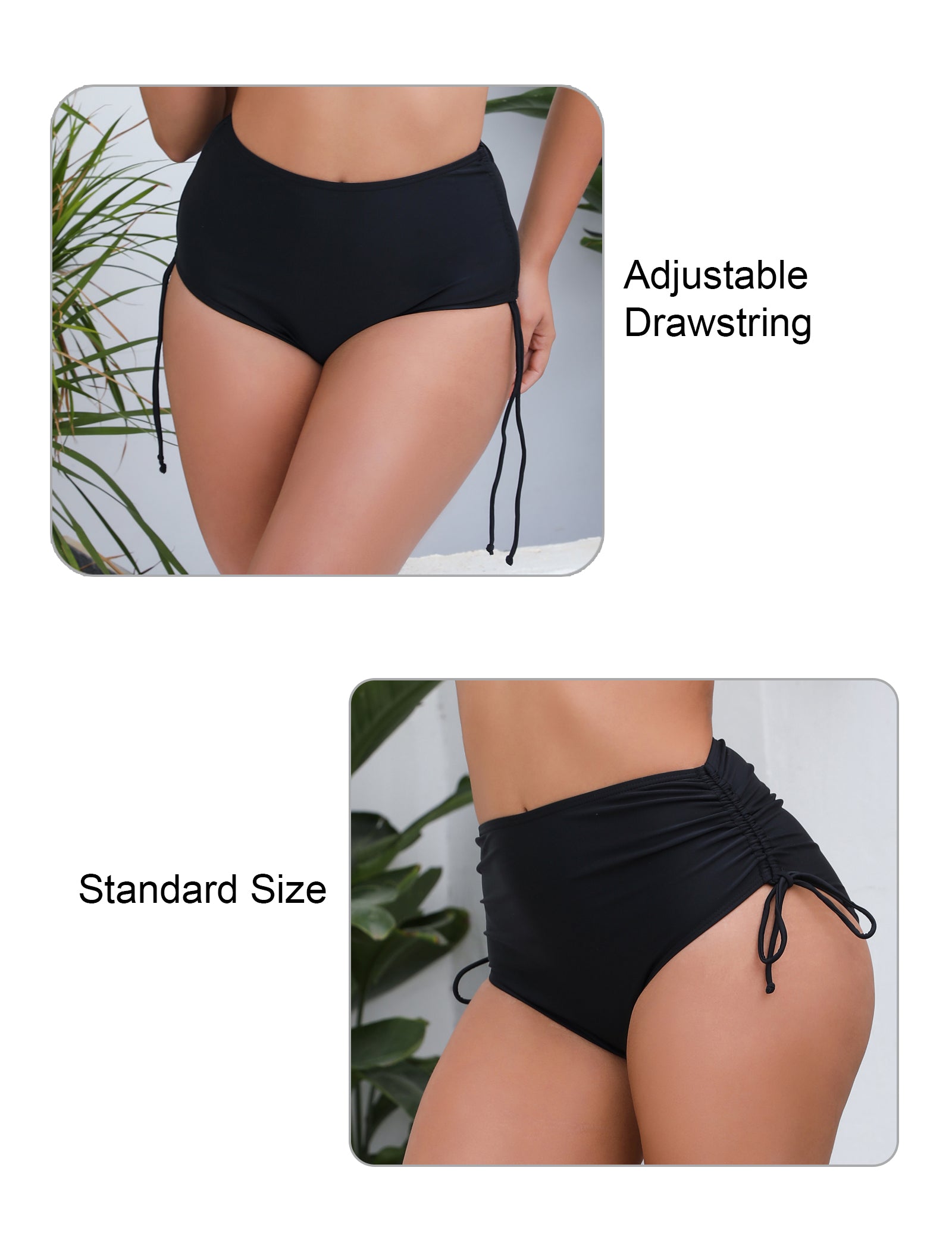 Seamless Days Tummy Control Adjustable Drawstring Swim Bottoms