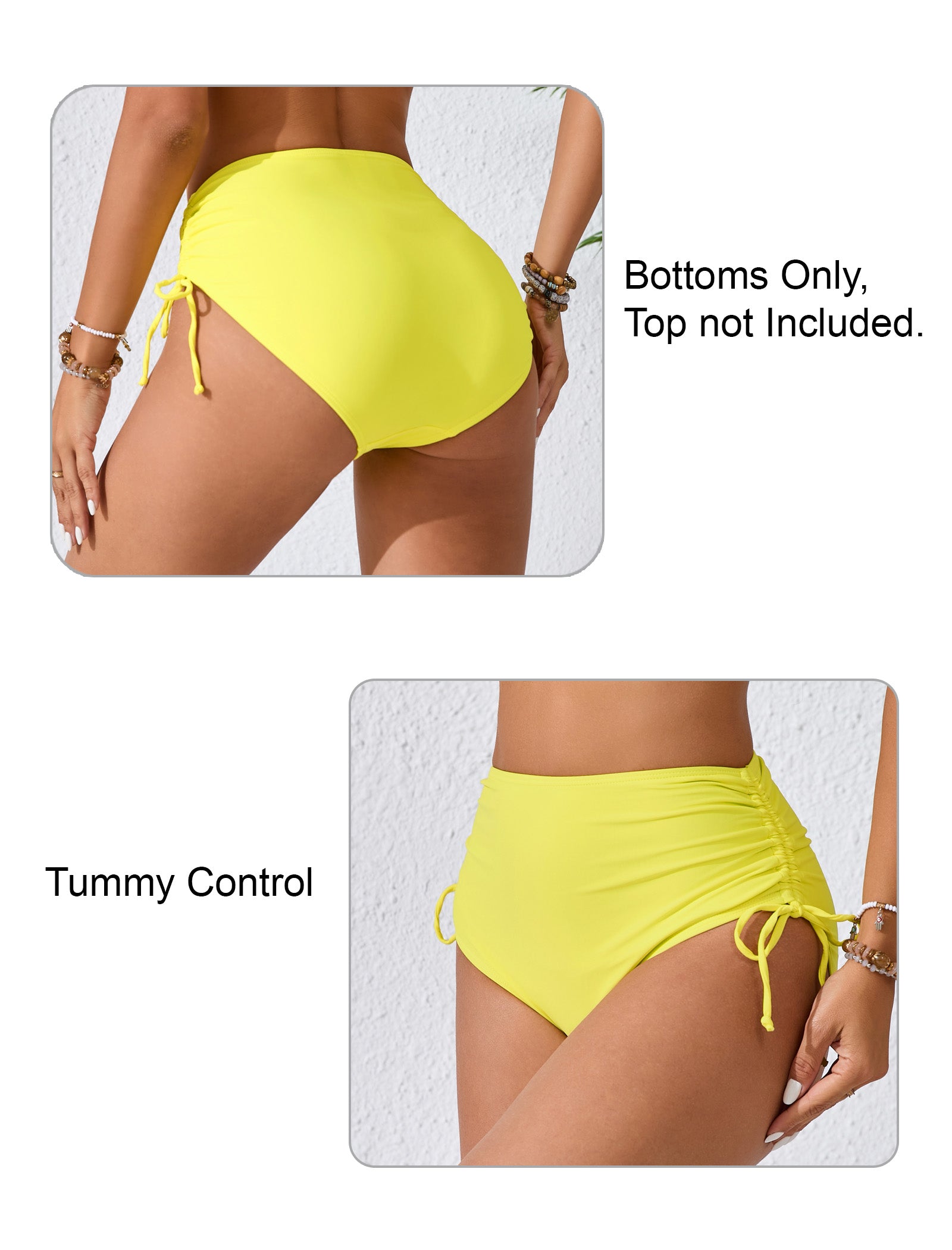 Seamless Days Tummy Control Adjustable Drawstring Swim Bottoms