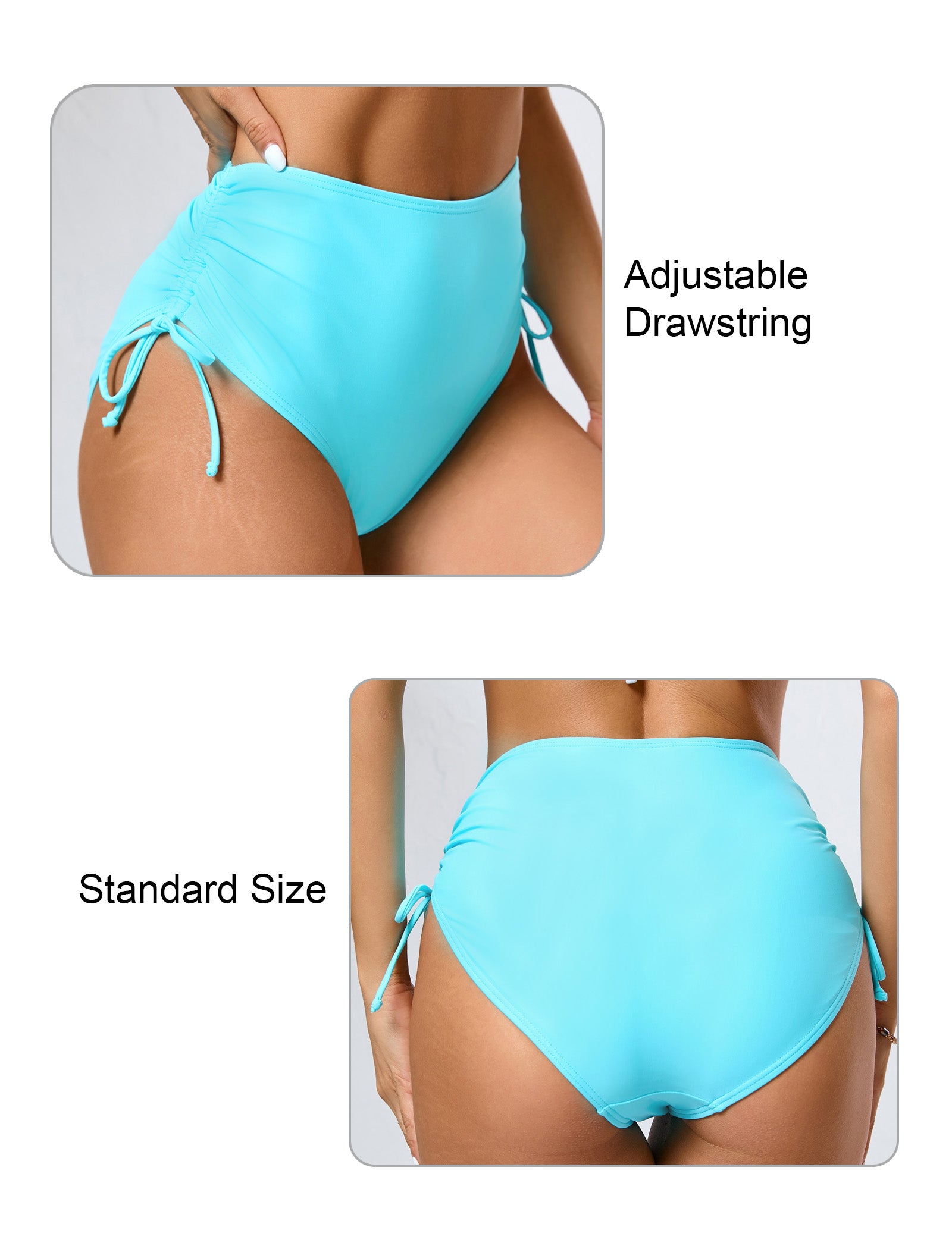 Seamless Days Tummy Control Adjustable Drawstring Swim Bottoms