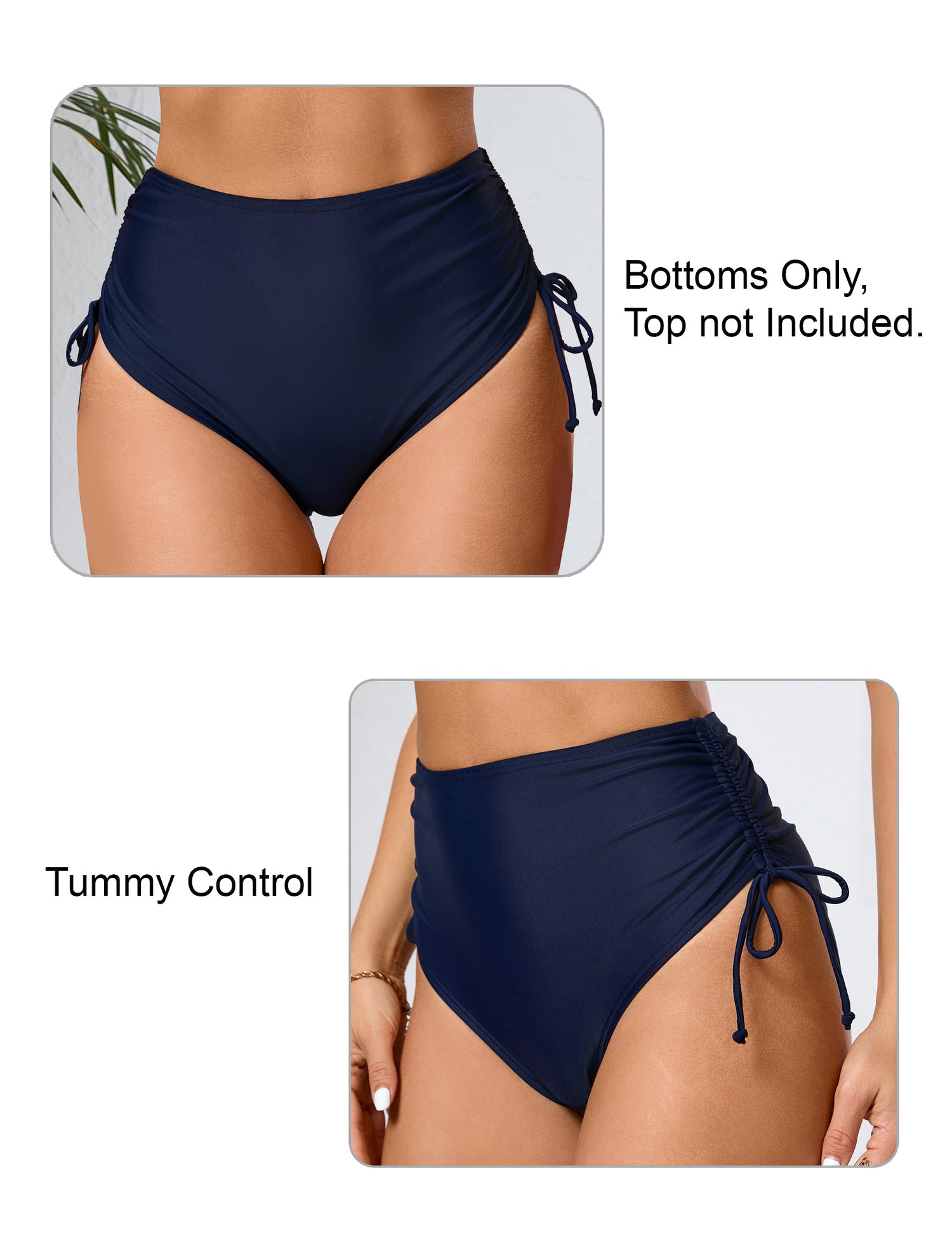 Seamless Days Tummy Control Adjustable Drawstring Swim Bottoms