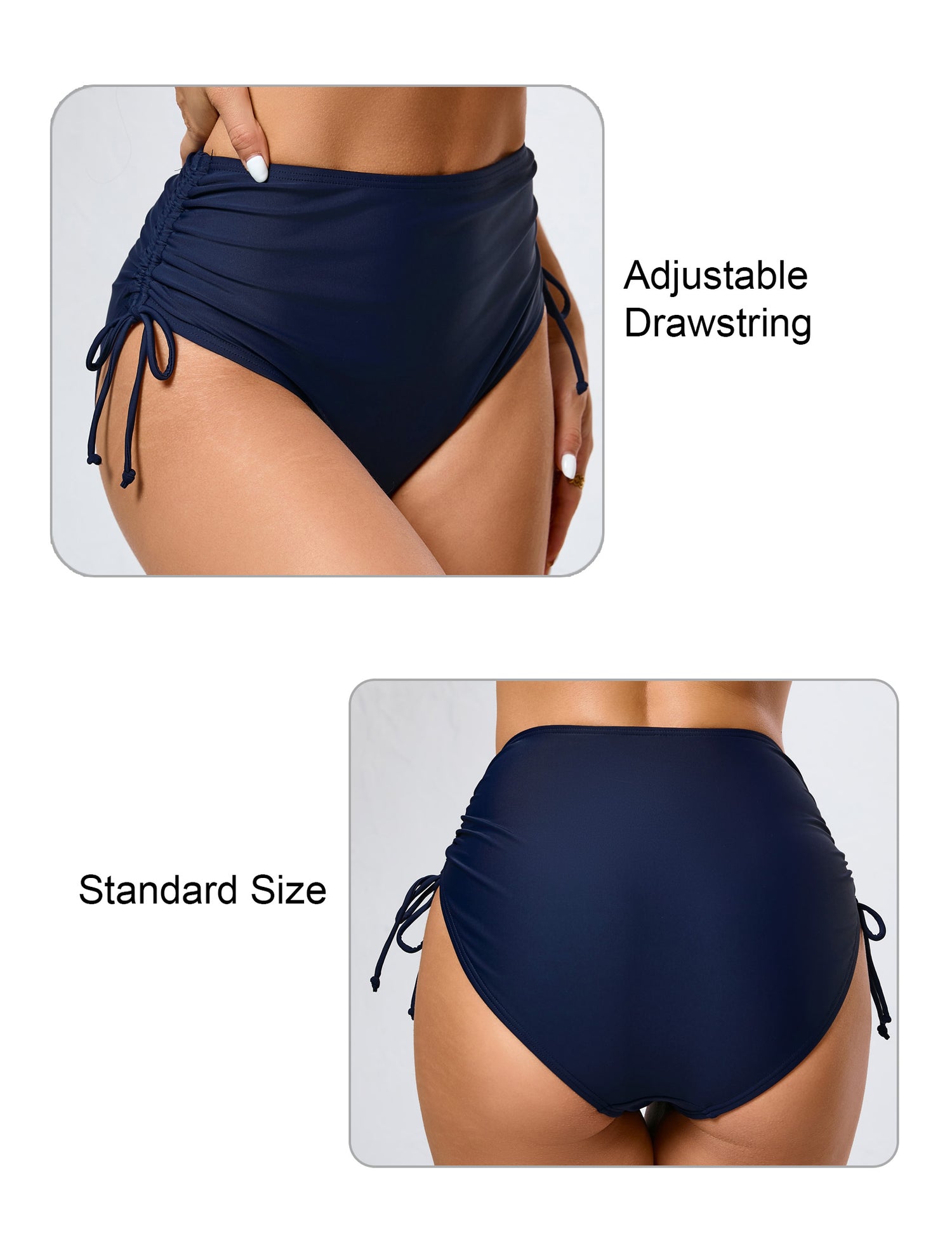 Seamless Days Tummy Control Adjustable Drawstring Swim Bottoms