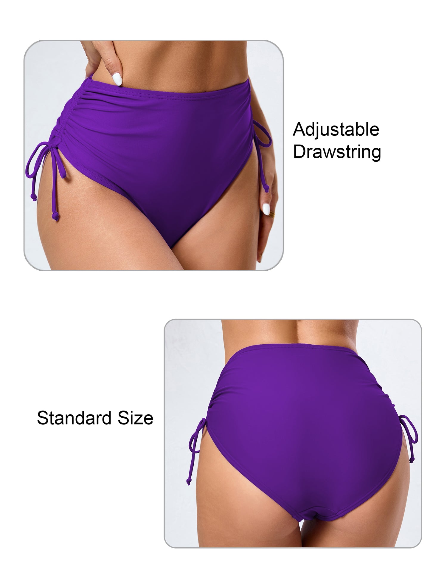 Seamless Days Tummy Control Adjustable Drawstring Swim Bottoms
