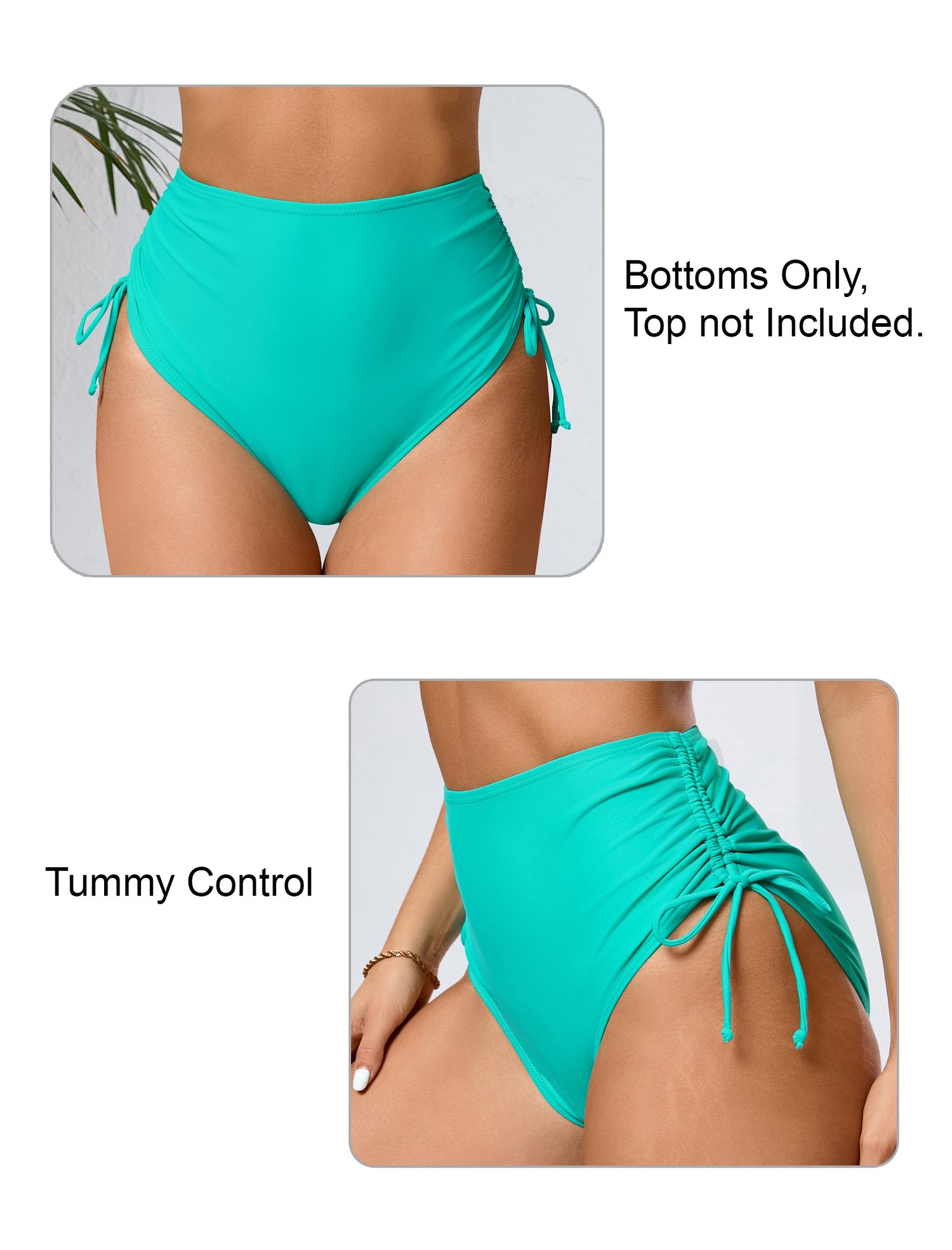 Seamless Days Tummy Control Adjustable Drawstring Swim Bottoms