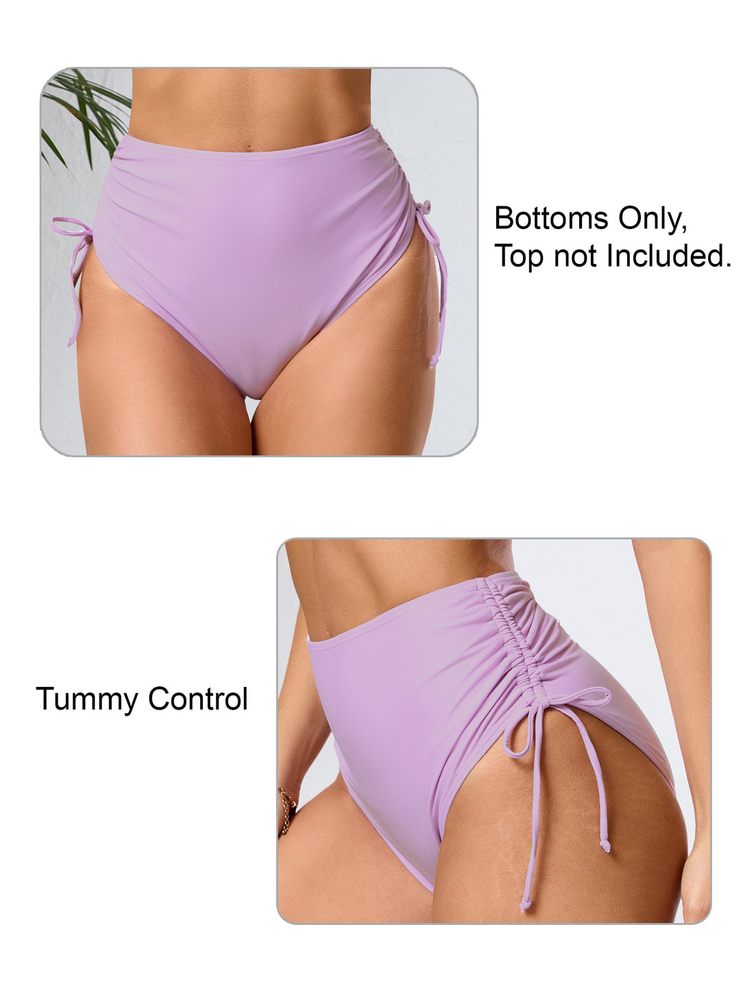 Seamless Days Tummy Control Adjustable Drawstring Swim Bottoms