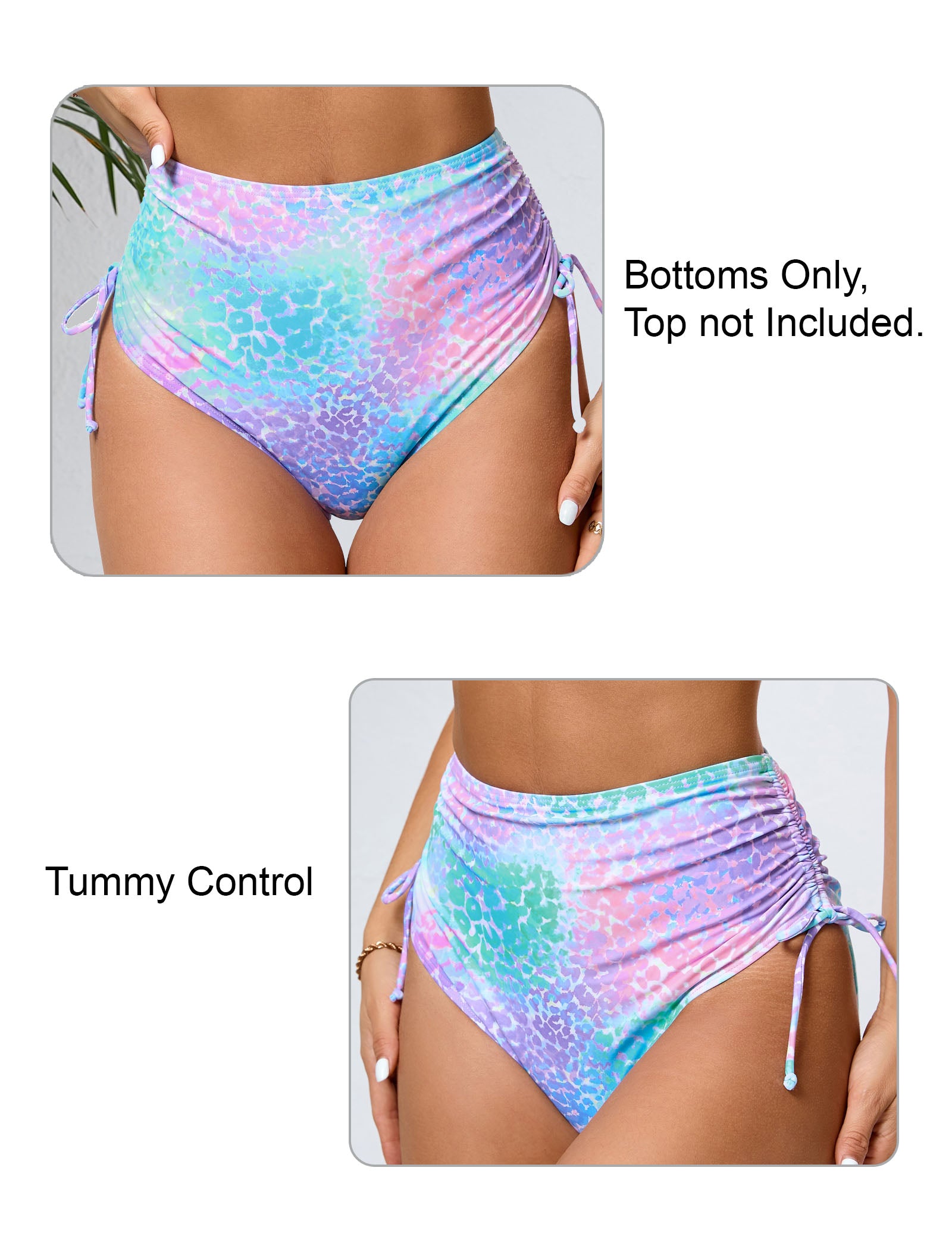 Seamless Days Tummy Control Adjustable Drawstring Swim Bottoms