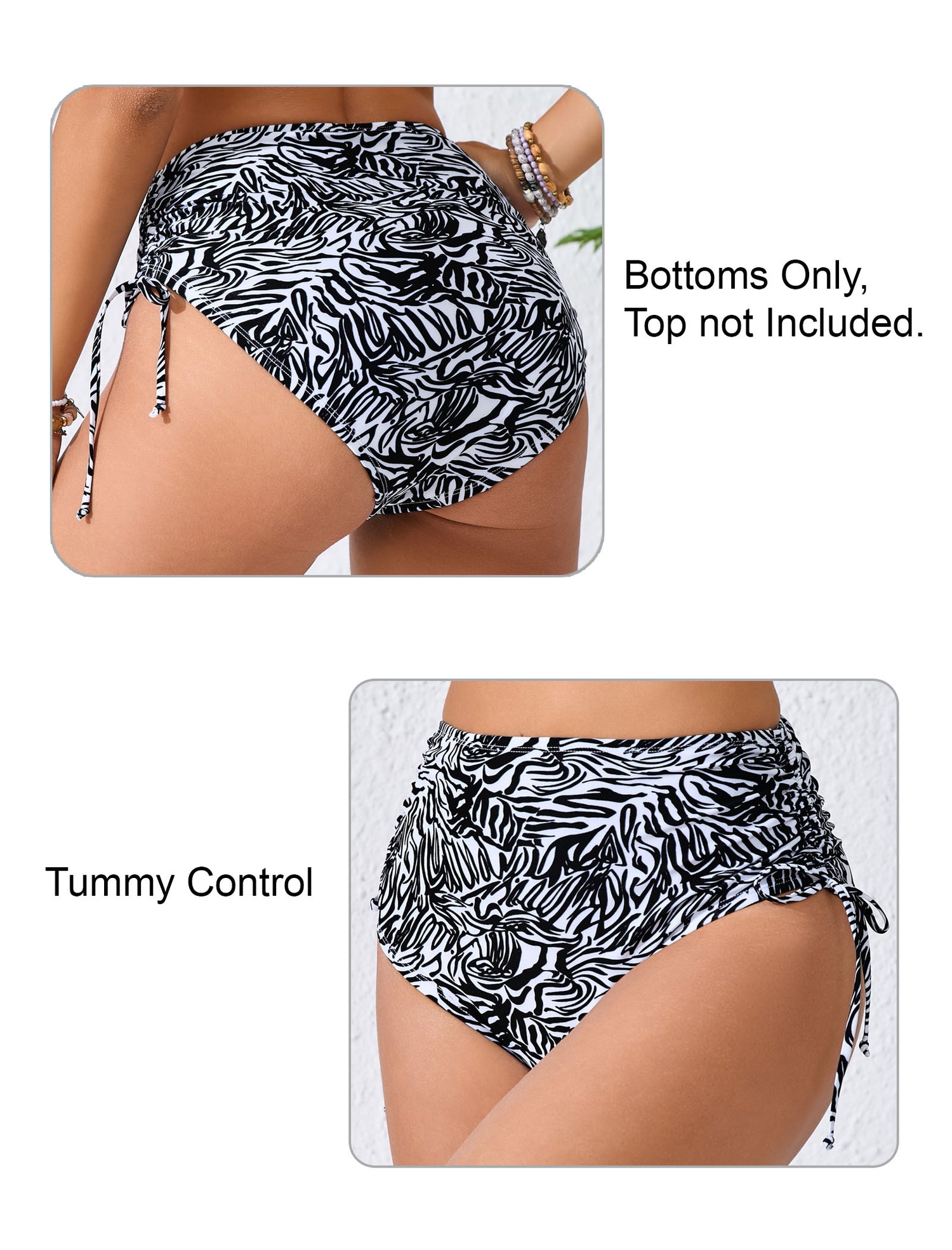 Seamless Days Tummy Control Adjustable Drawstring Swim Bottoms