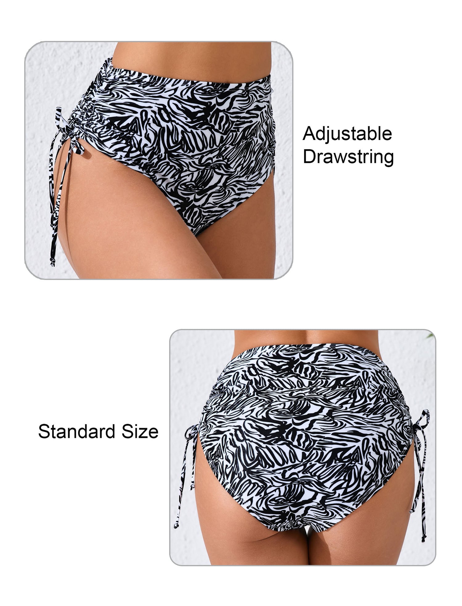 Seamless Days Tummy Control Adjustable Drawstring Swim Bottoms