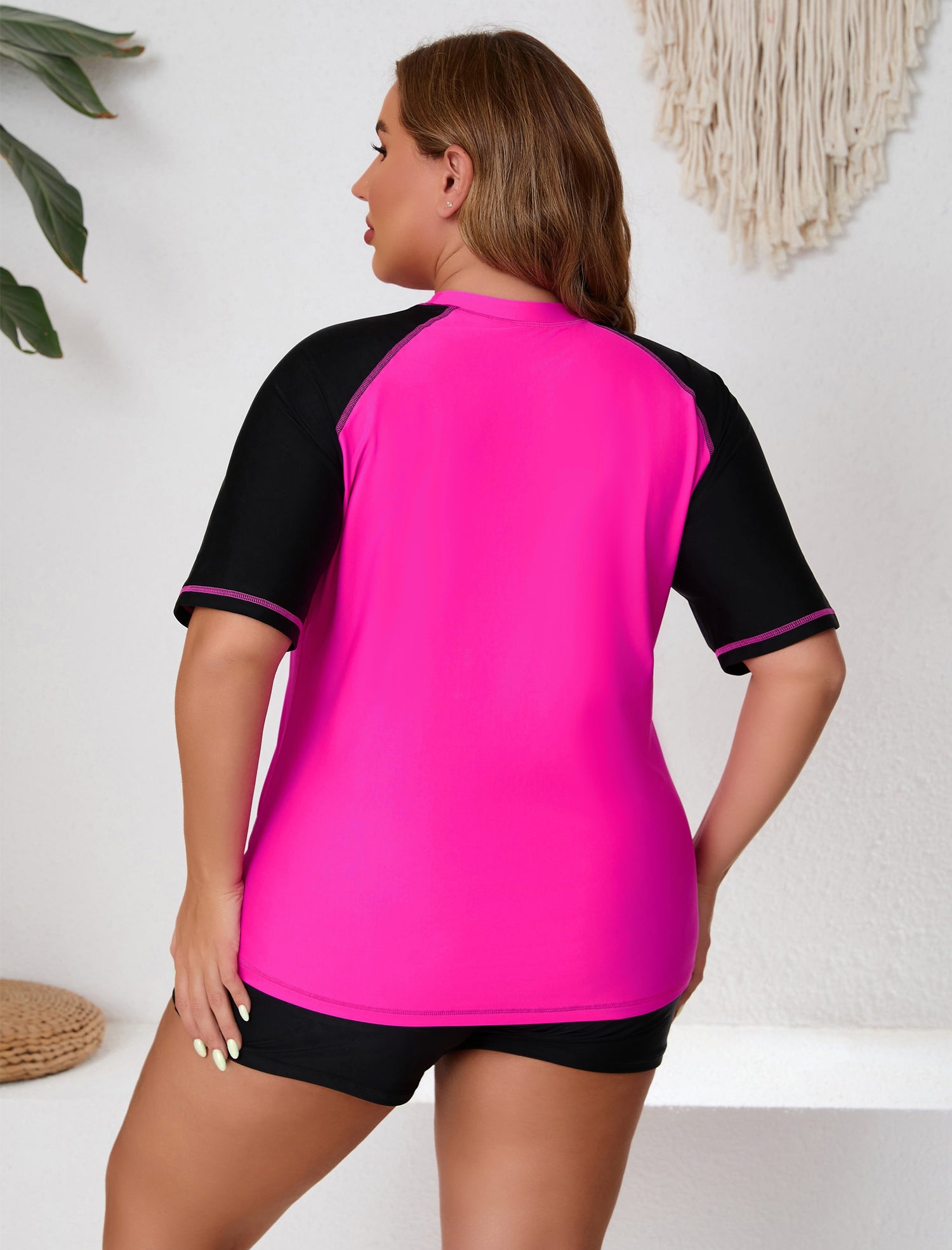 Endless Play Plus Size Two Piece Rash Guard Sets with Built in Bra