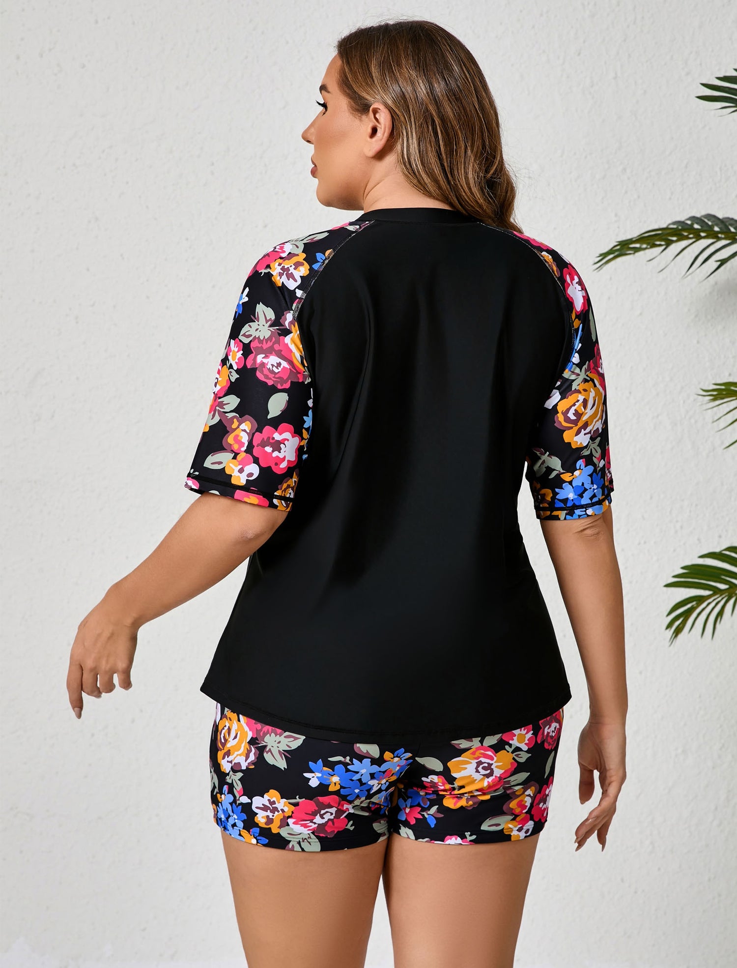 Endless Play Plus Size Two Piece Rash Guard Sets with Built in Bra