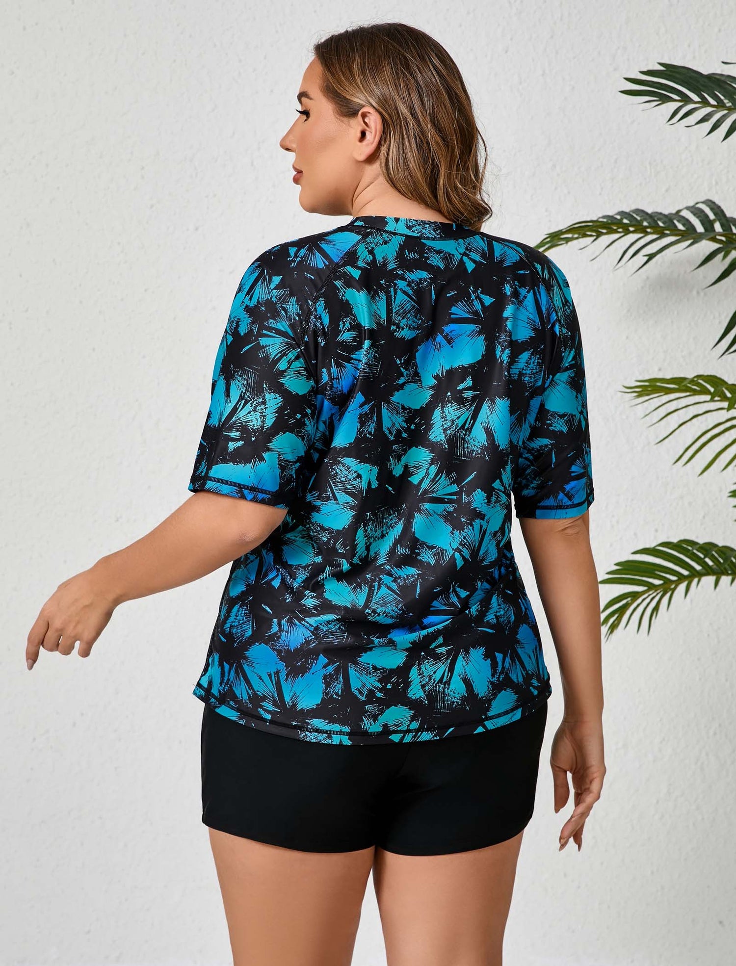 Endless Play Plus Size Two Piece Rash Guard Sets with Built in Bra