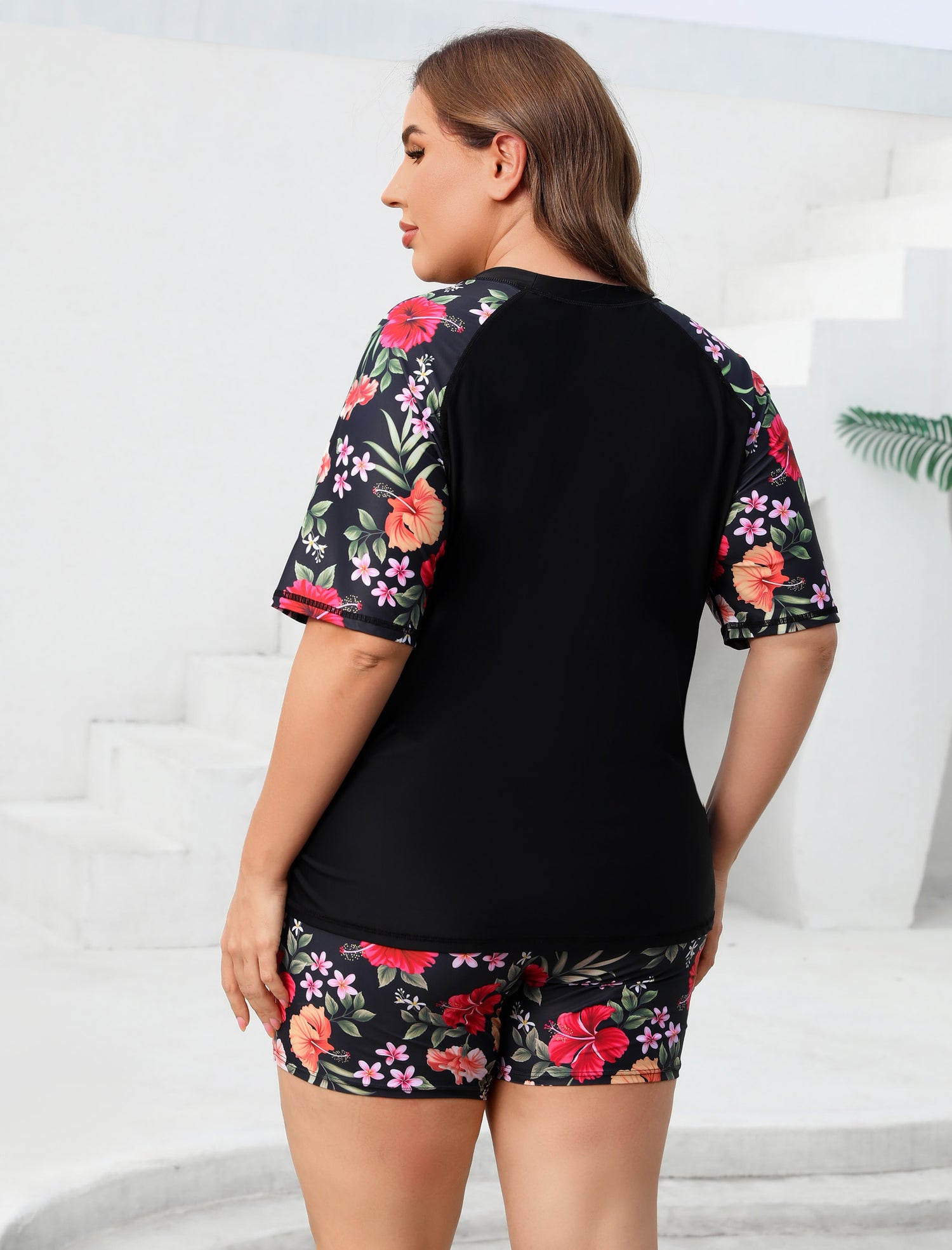 Endless Play Plus Size Two Piece Rash Guard Sets with Built in Bra