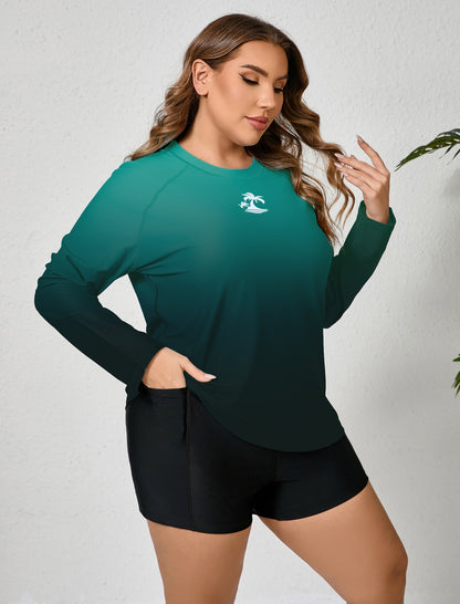 Holiday Uniform Plus Size Swim Shirt with Built in Bra and Shorts with Pockets
